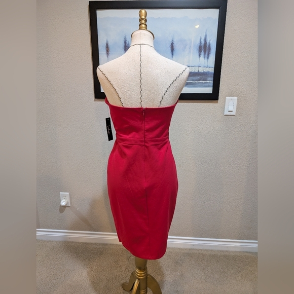 Lulu's Queen Of The City Vibrant Red Asymmetrical Midi Dress - Picture 6 of 8